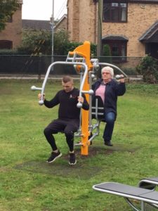 outdoor gym in use